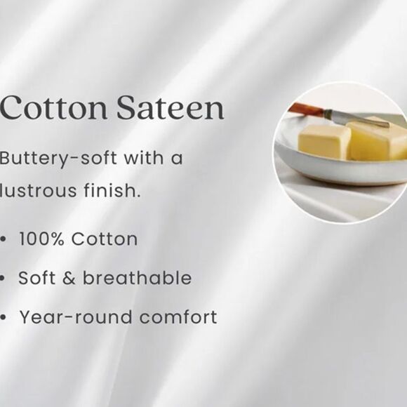 The Company Store Cotton Classic Smooth Wrinkle-Free Sateen Comforter. New! - Picture 2 of 9